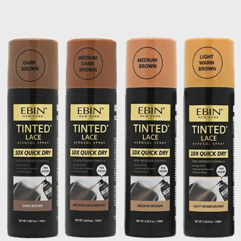 EBIN NEW YORK TINTED LACE AEROSAL SPRAY 10X QUICK DRY / 3.38FL.OZ / 100ML