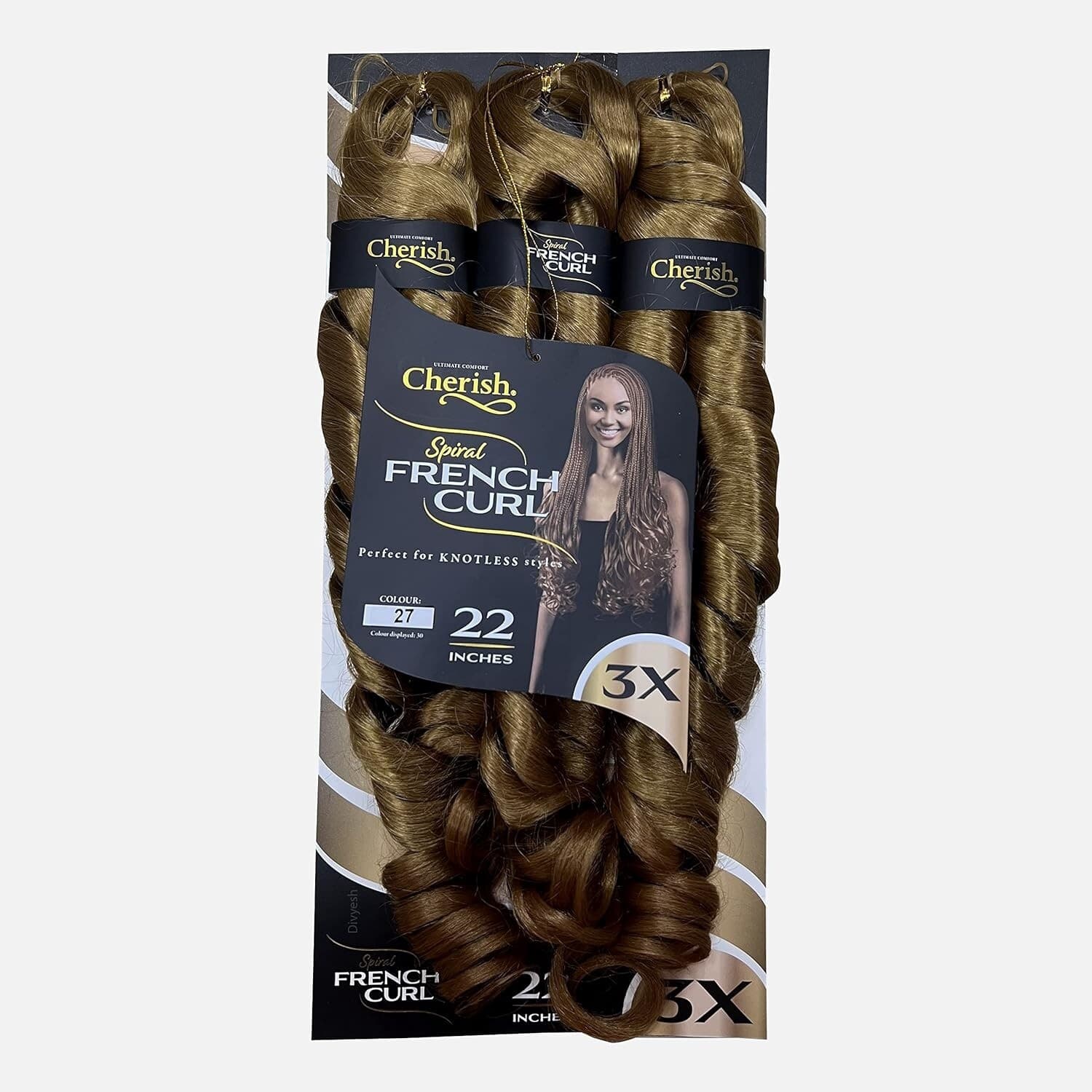 CHERISH 3X PRE-BRAIDED SPIRAL FRENCH CURL / 22"
