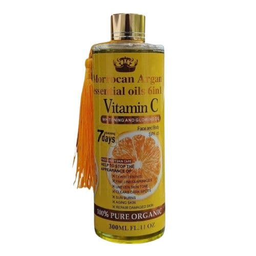 MORROCAN ARGAN ESSENTIAL OIL 6 IN 1 VITAMIN C GLOWING OIL FACE AND BODY SPF 45
